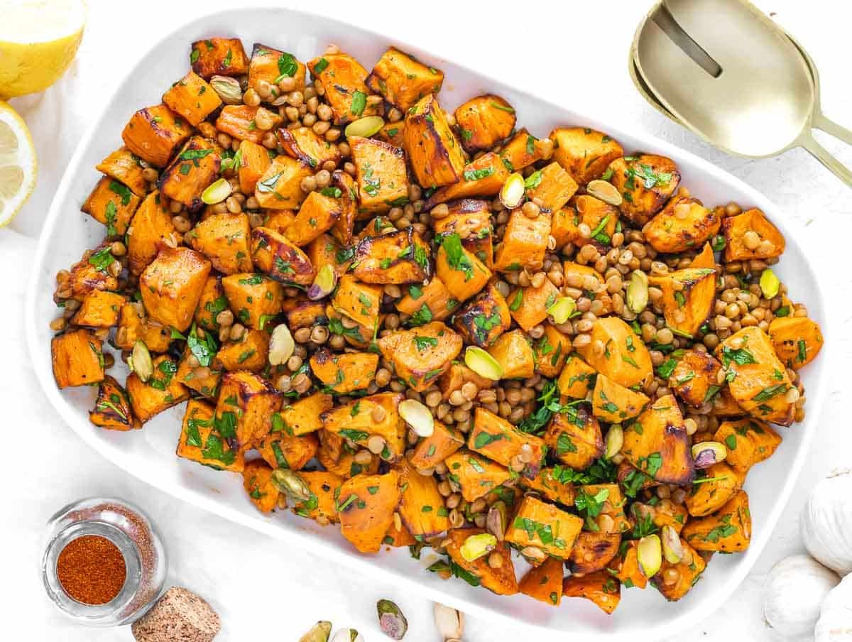 lentils and sweet potato salad