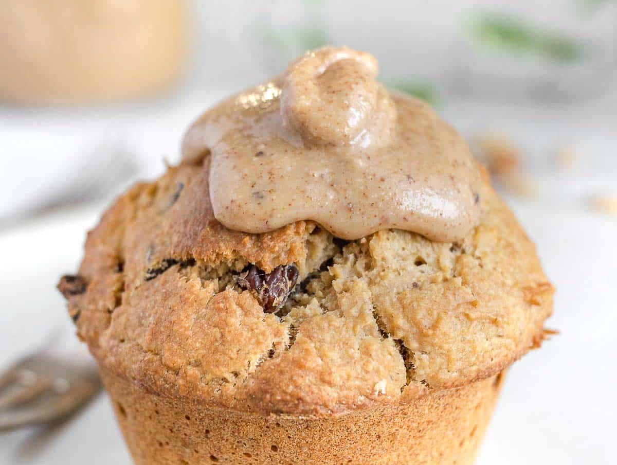 Oat flour muffins with nut butter