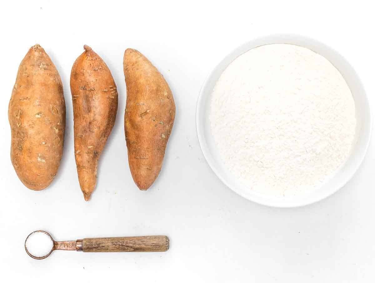 ingredients for sweet potato gnocchi