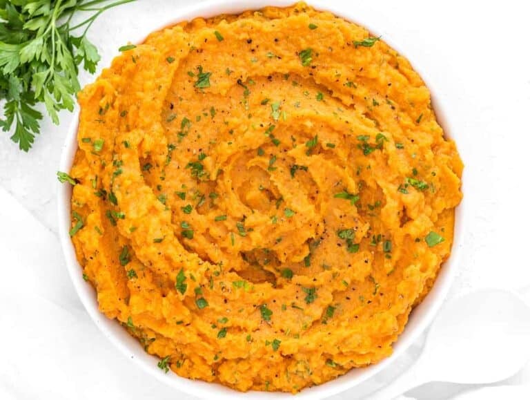 mashed sweet potatoes in a bowl