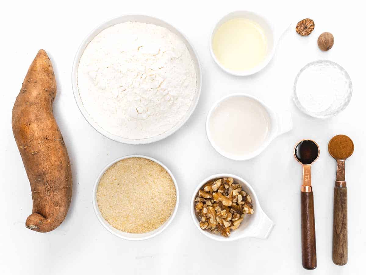 ingredients for sweet potato muffins