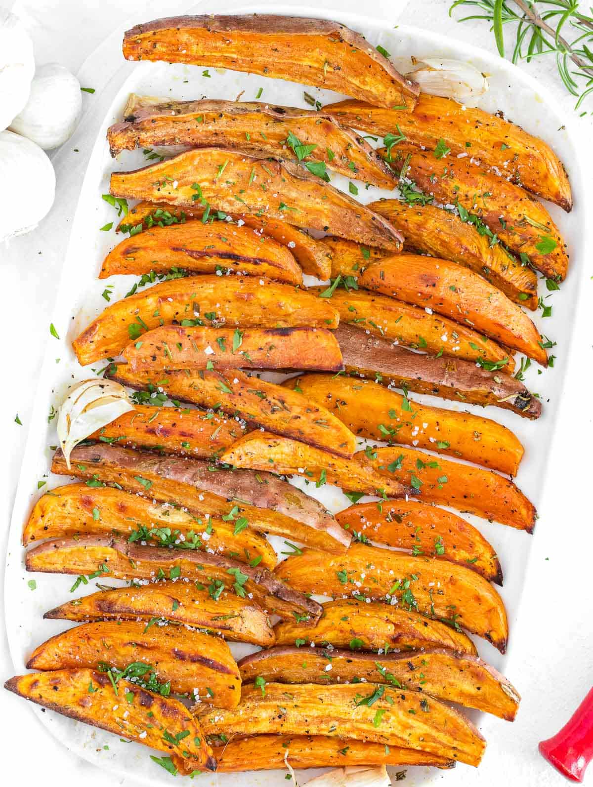 roasted sweet potato wedges