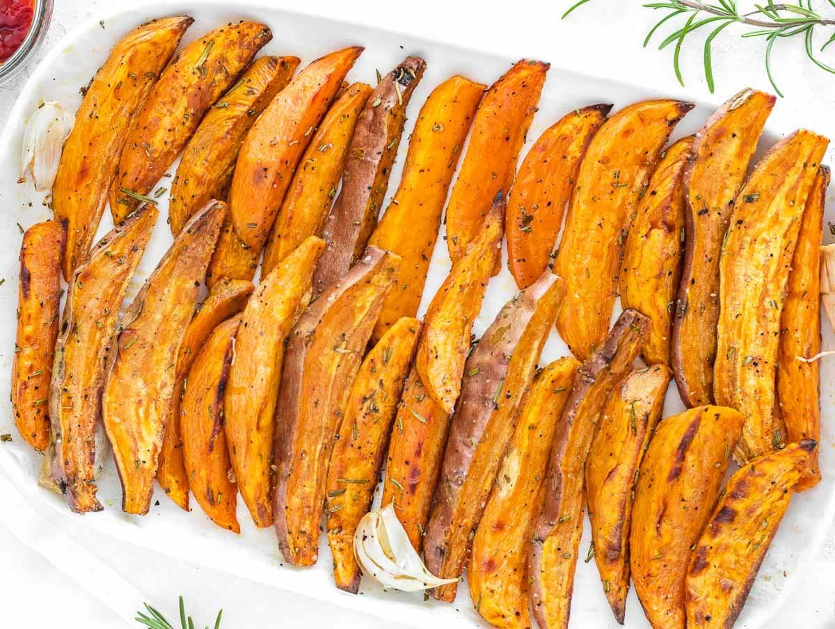 roasted sweet potato wedges