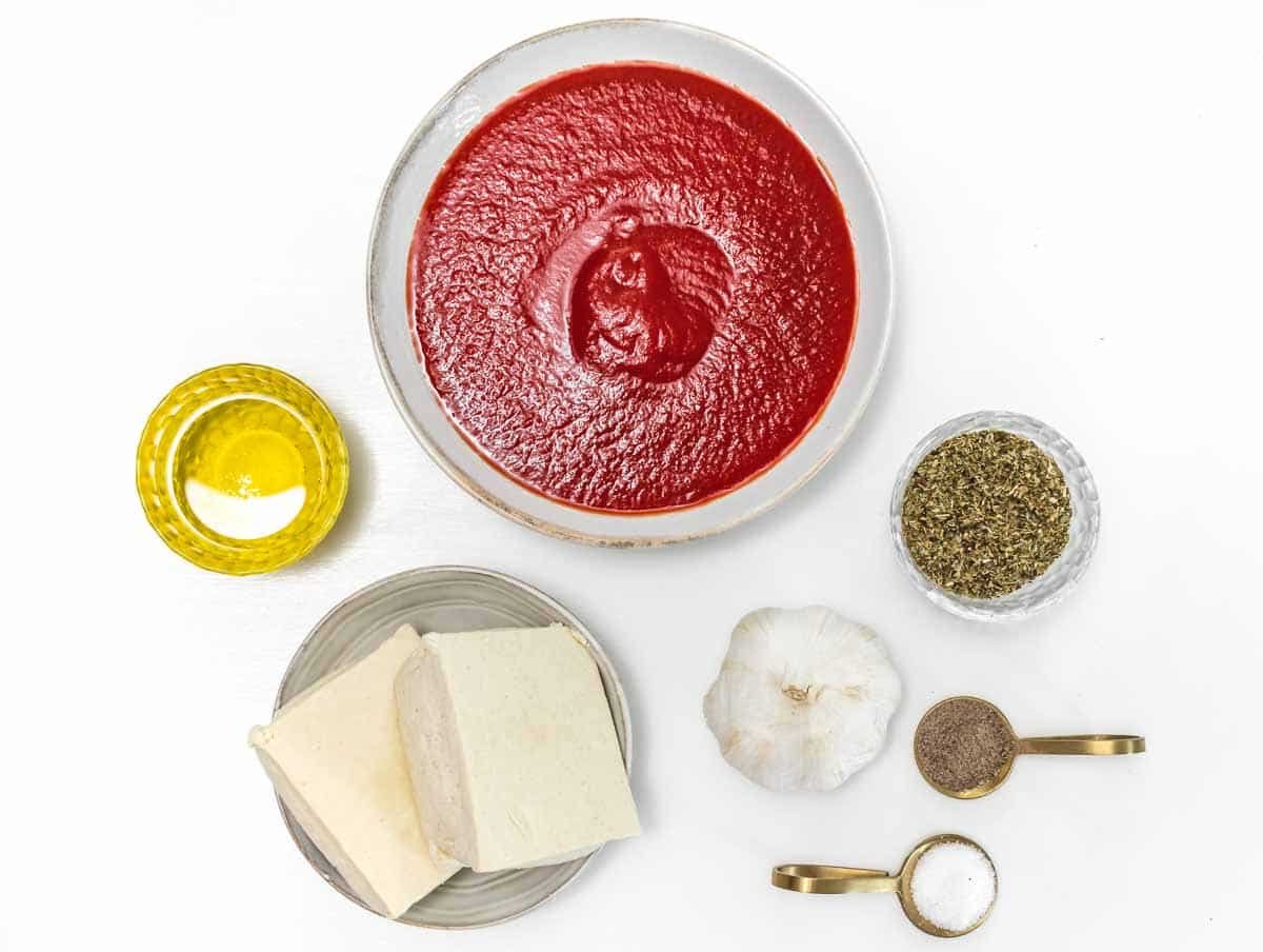 ingredients for tofu pizzaiola