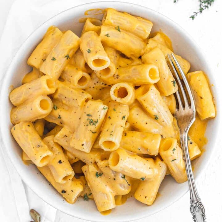 Butternut pasta with fork