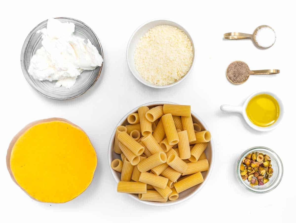 Ricotta and butternut ingredients