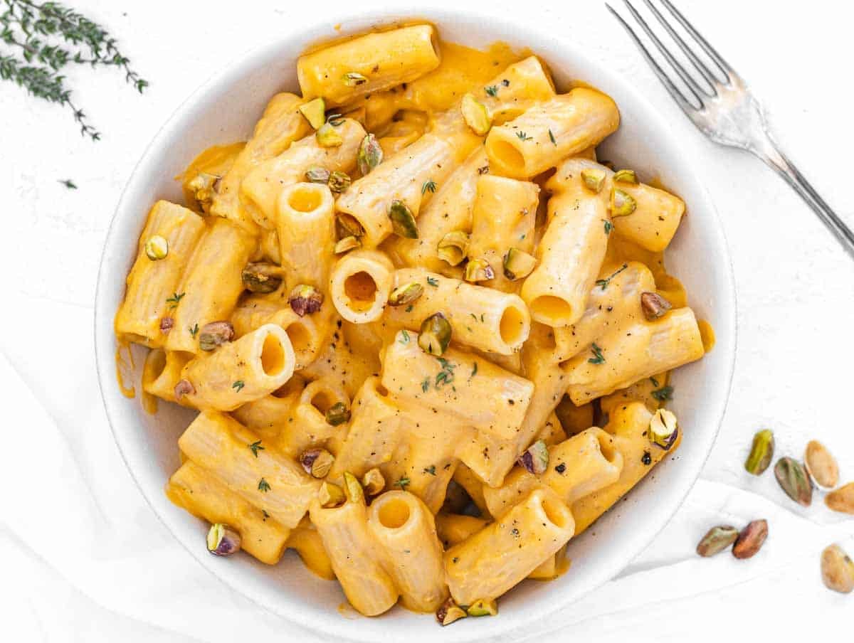 Butternut squash pasta with pistachio