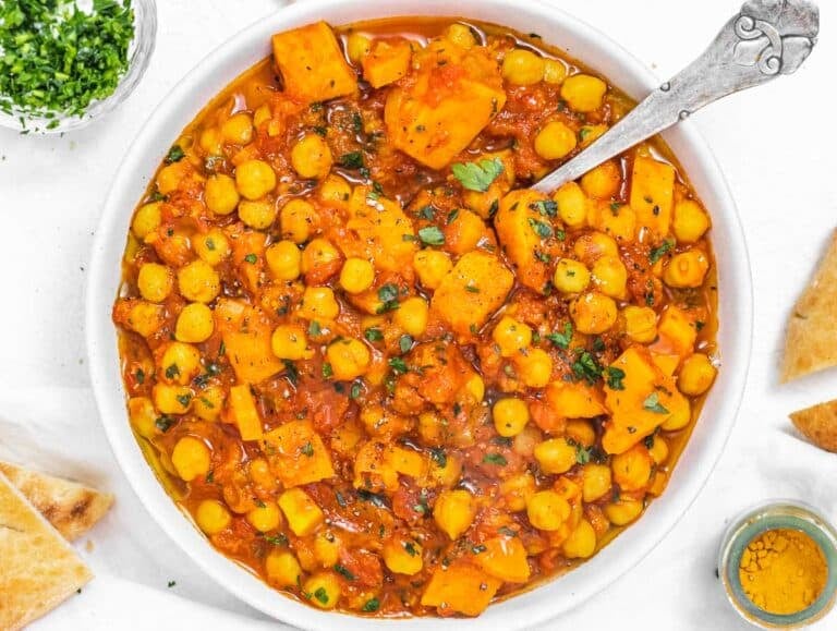 Chickpea Stew with spoon