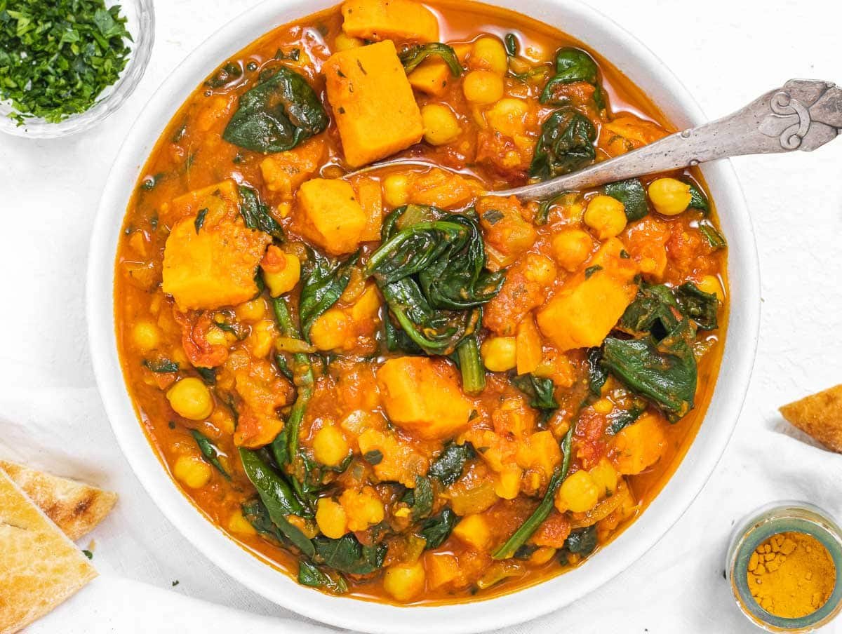 Chickpea Stew with spinach