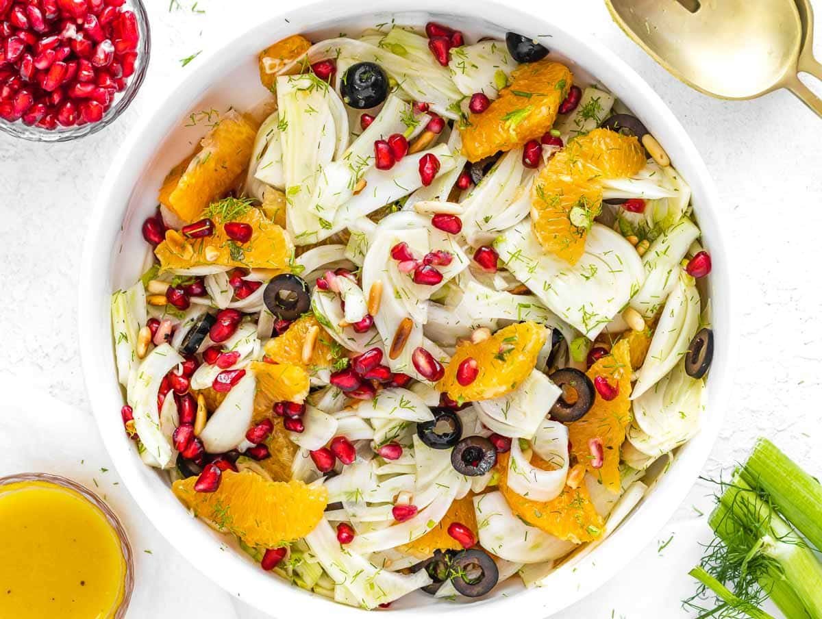 Fennel salad with pomegranate seeds