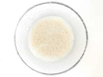 milk and sugar in a bowl