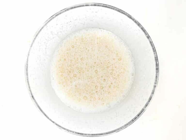 milk and sugar in a bowl