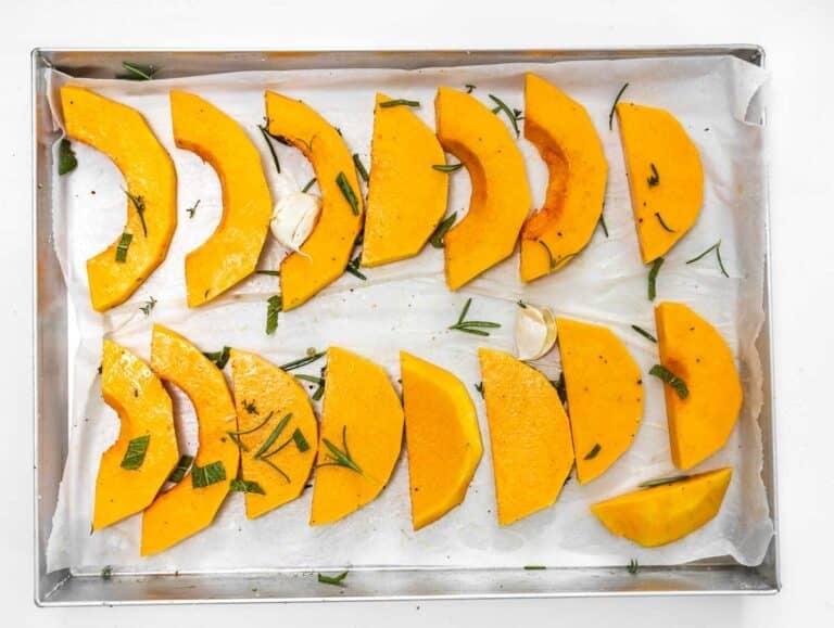 Roasted butternut squash with herbs