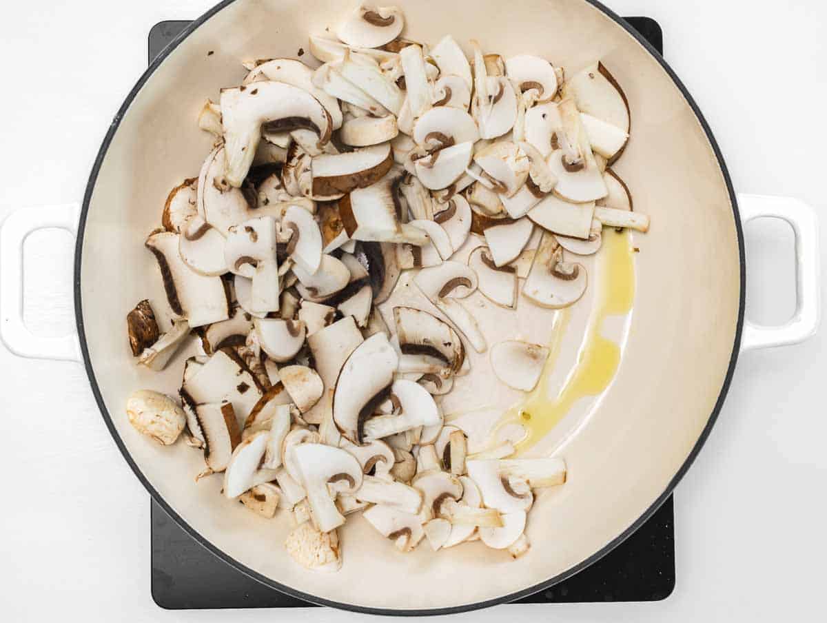cooking mushrooms with olive oil