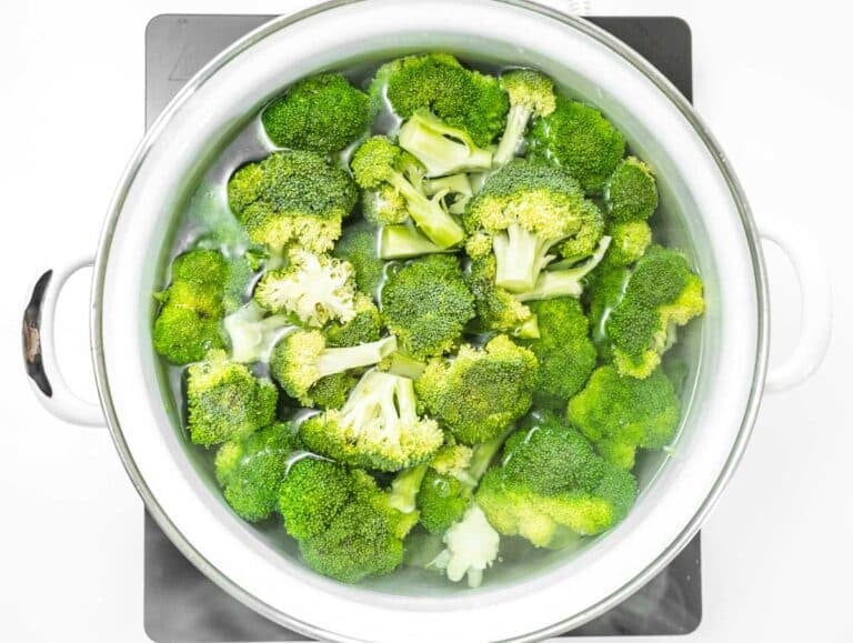 boiling the broccoli in water