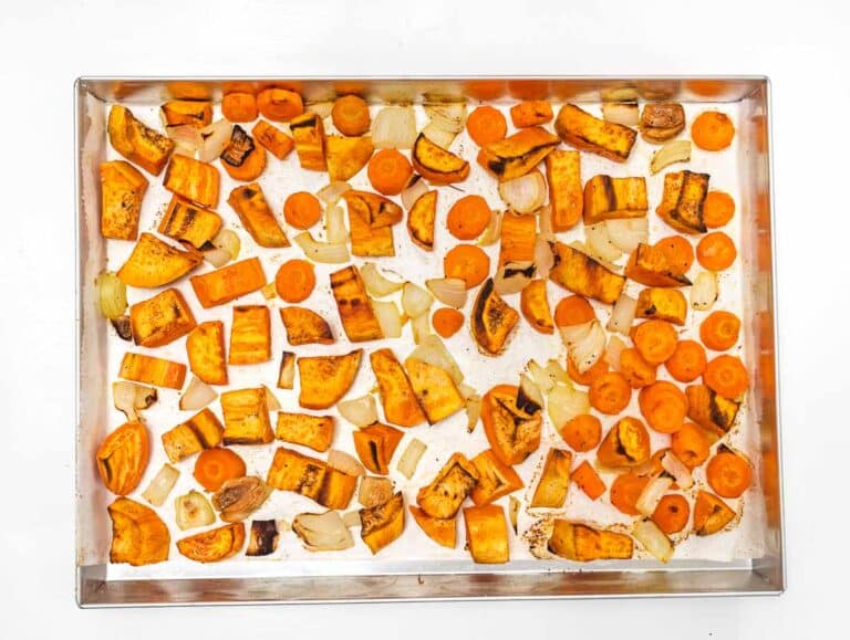 roasted carrots and sweet potatoes