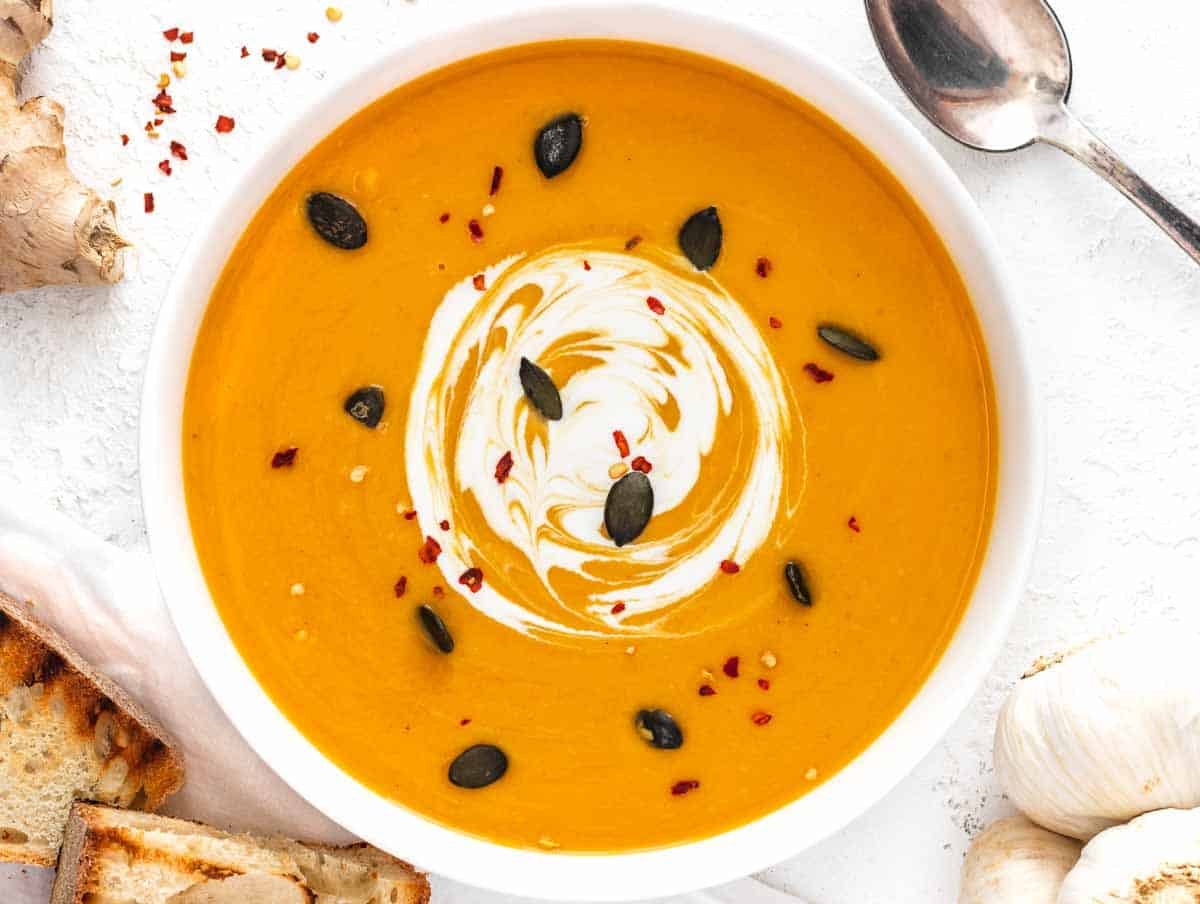 sweet potato soup with coconut cream