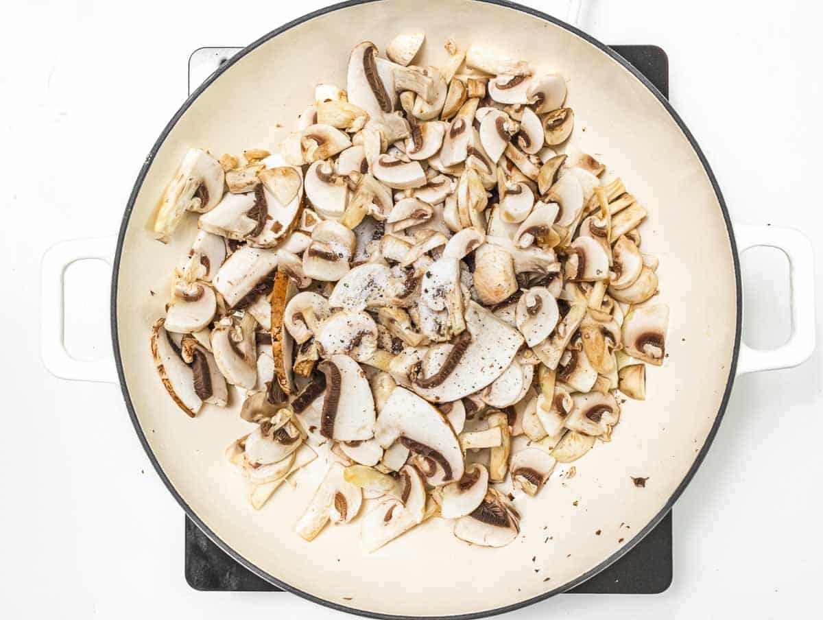 Mushrooms in a big pot