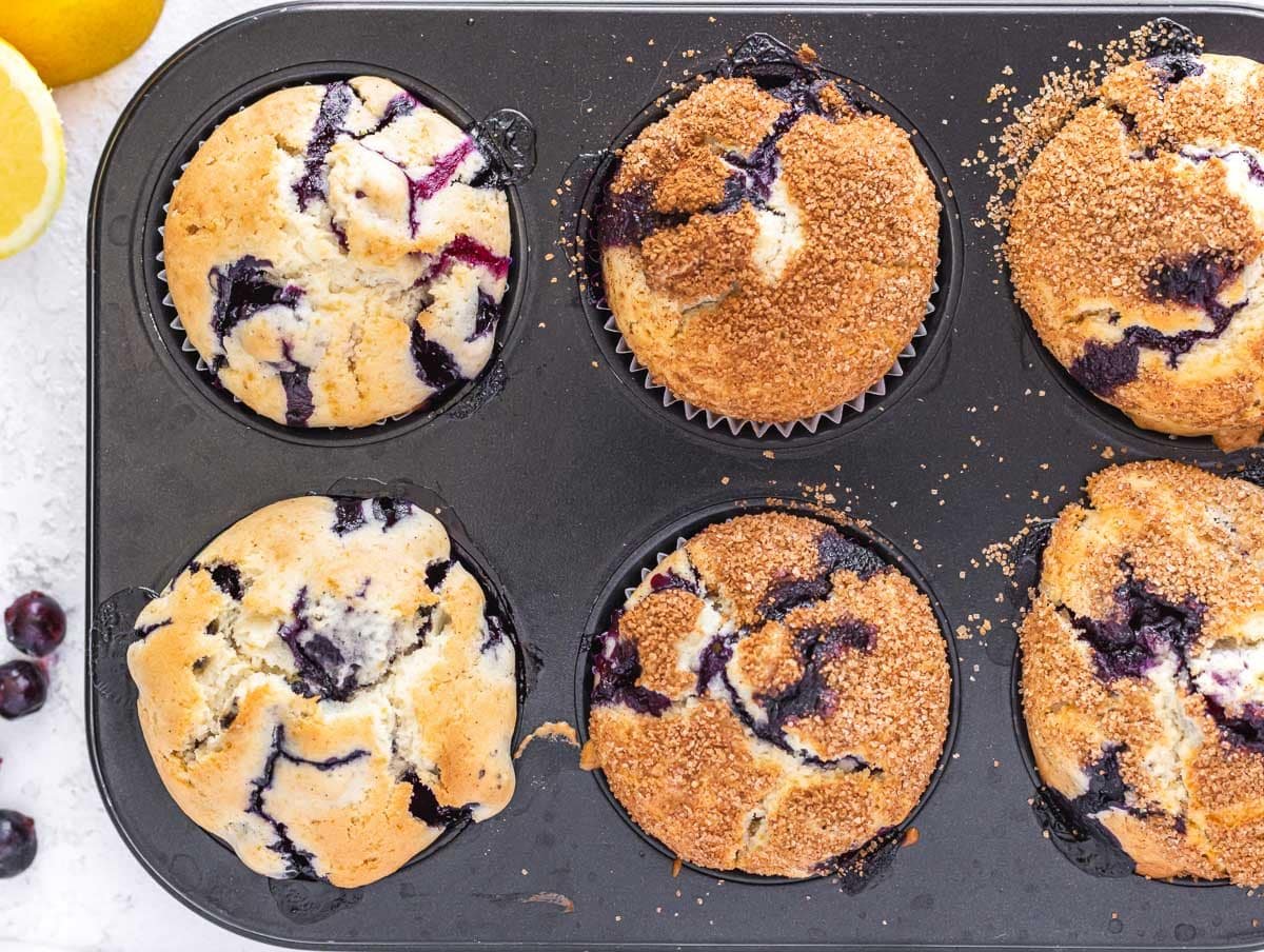 baked blueberry muffins