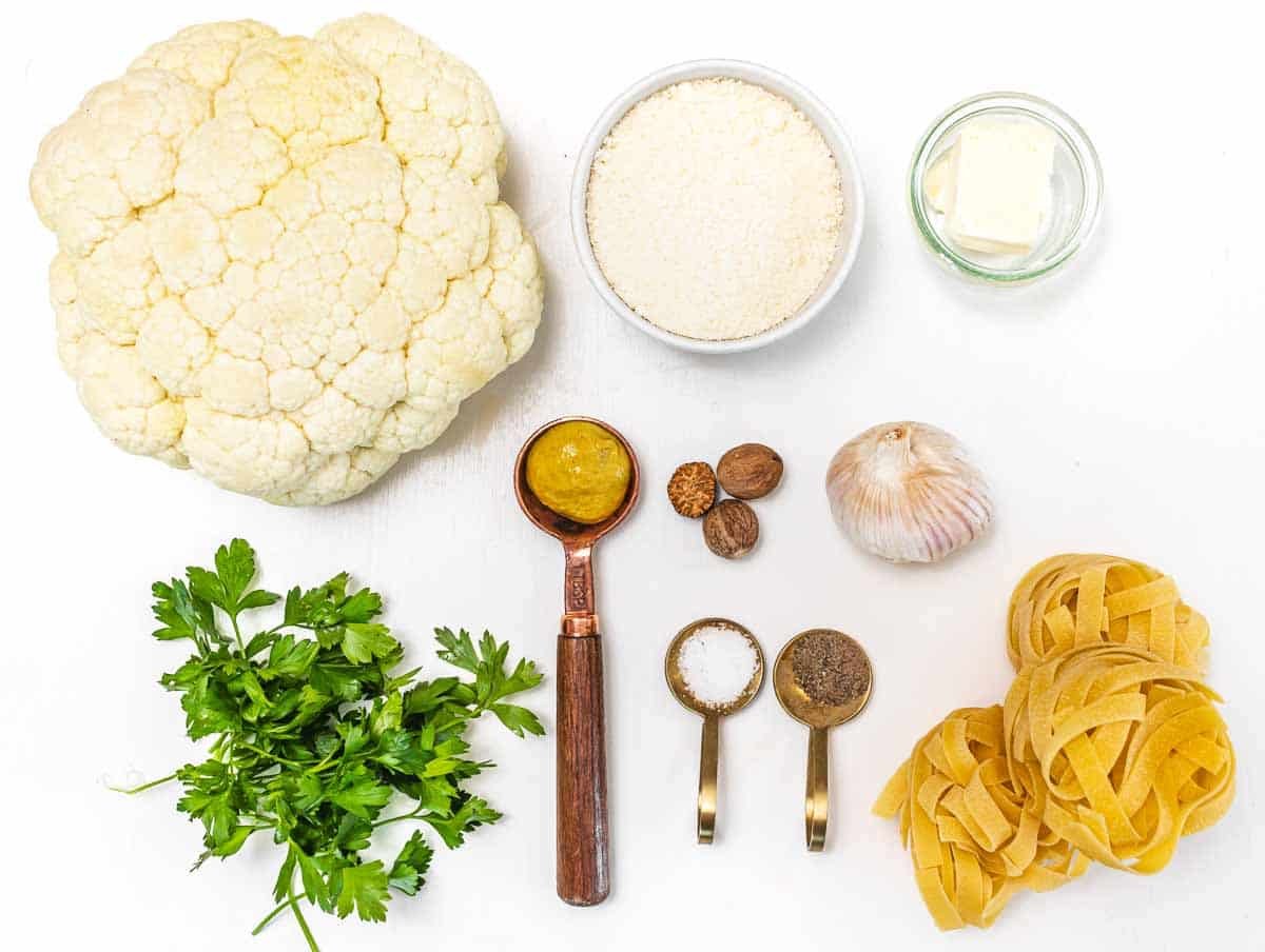 Cauliflower Alfredo ingredients