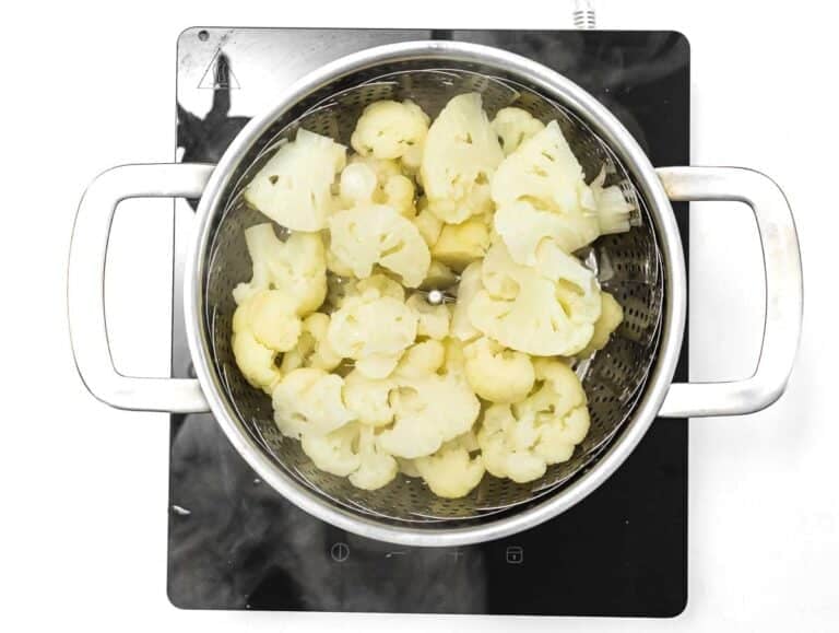 steaming cauliflower