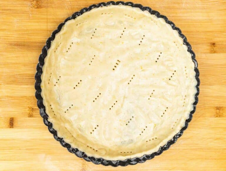 crostata base forked with holes