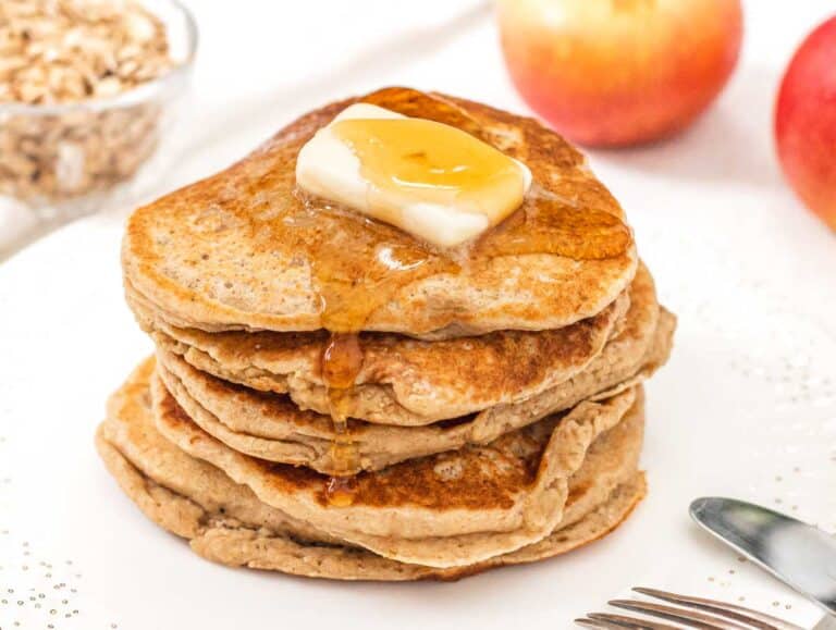 Oatmeal pancakes with melting butter