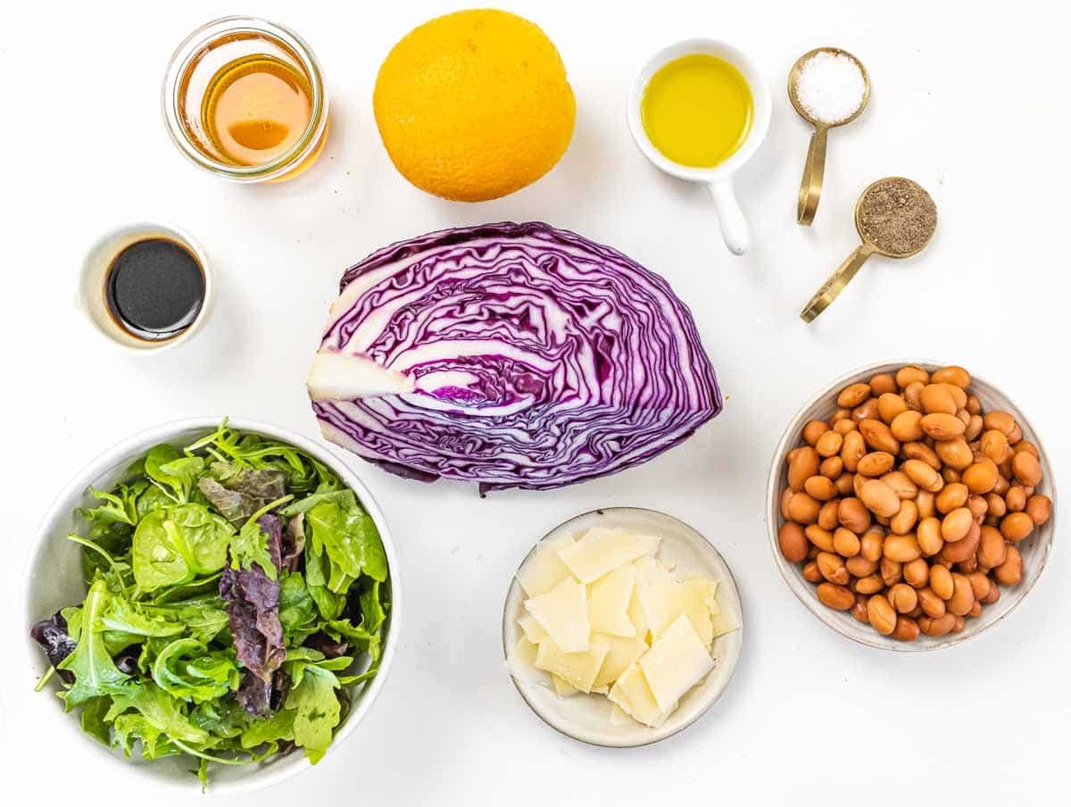 Red cabbage and ingredients
