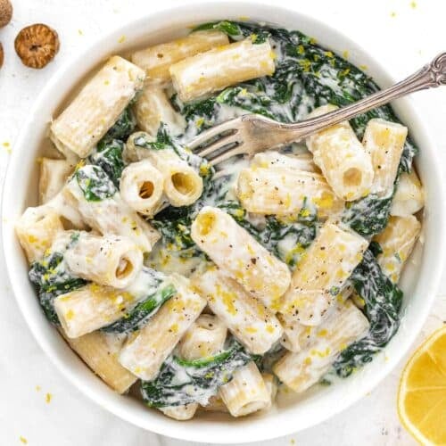 Lemon ricotta pasta (with spinach) - Plant Based School