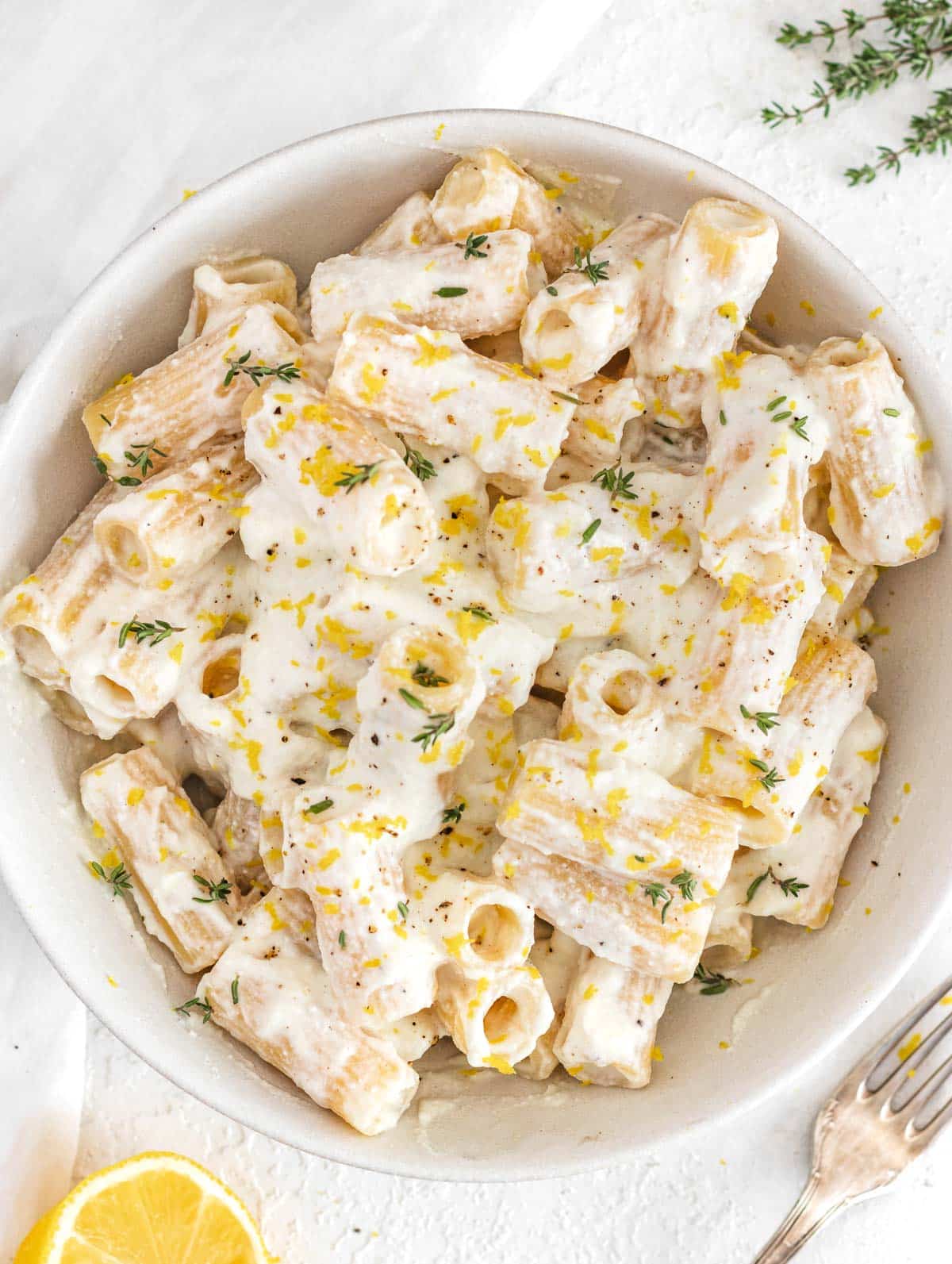 Ricotta pasta with lemon and thyme