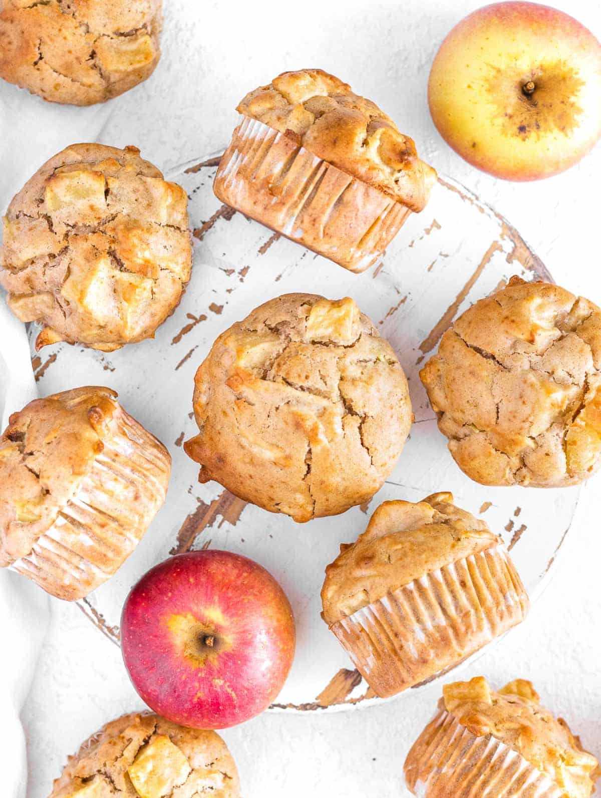 apple muffins lying on a table