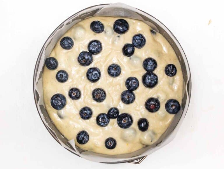 blueberries on top before baking