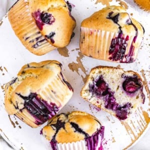 blueberry muffins with muffin papers