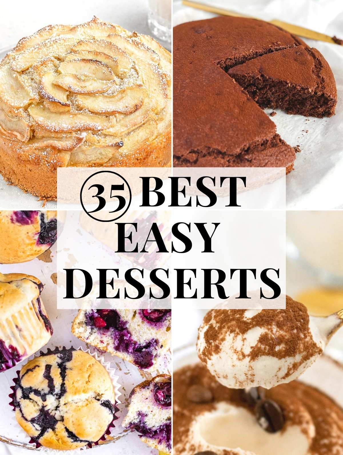 Easy desserts with cake, muffin and tart