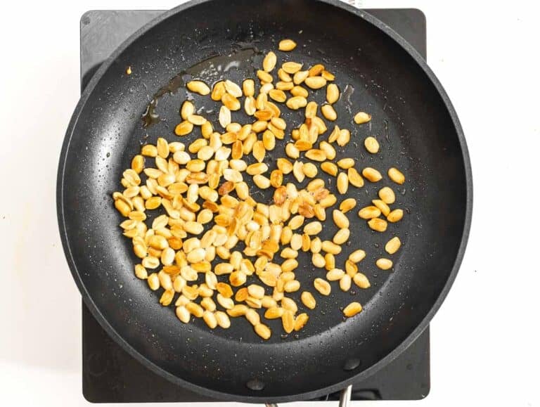 fry peanuts on a pan