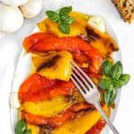 roasted bell peppers with basil