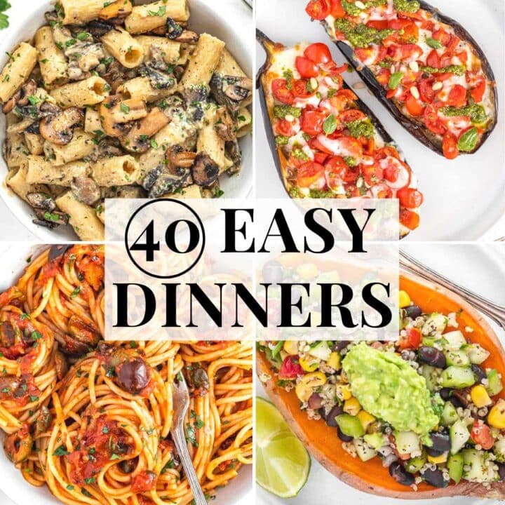 Easy dinners pasta and stuffed veggies