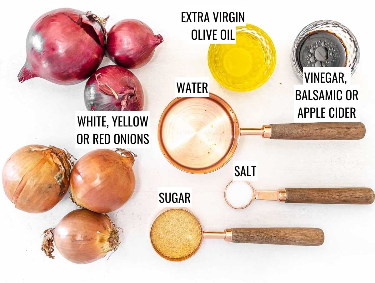 Ingredients onions and vinegar