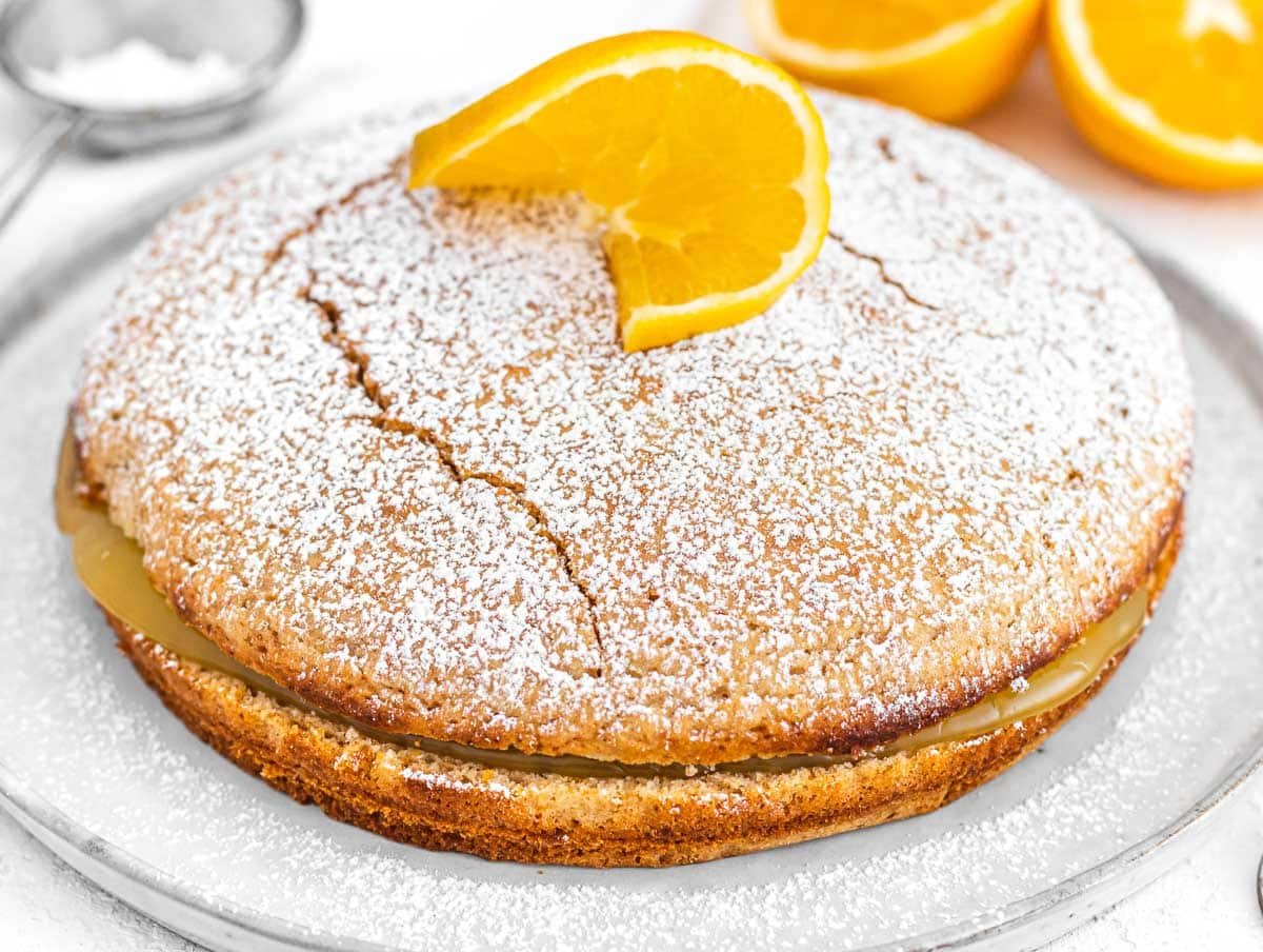 Orange cake on a plate