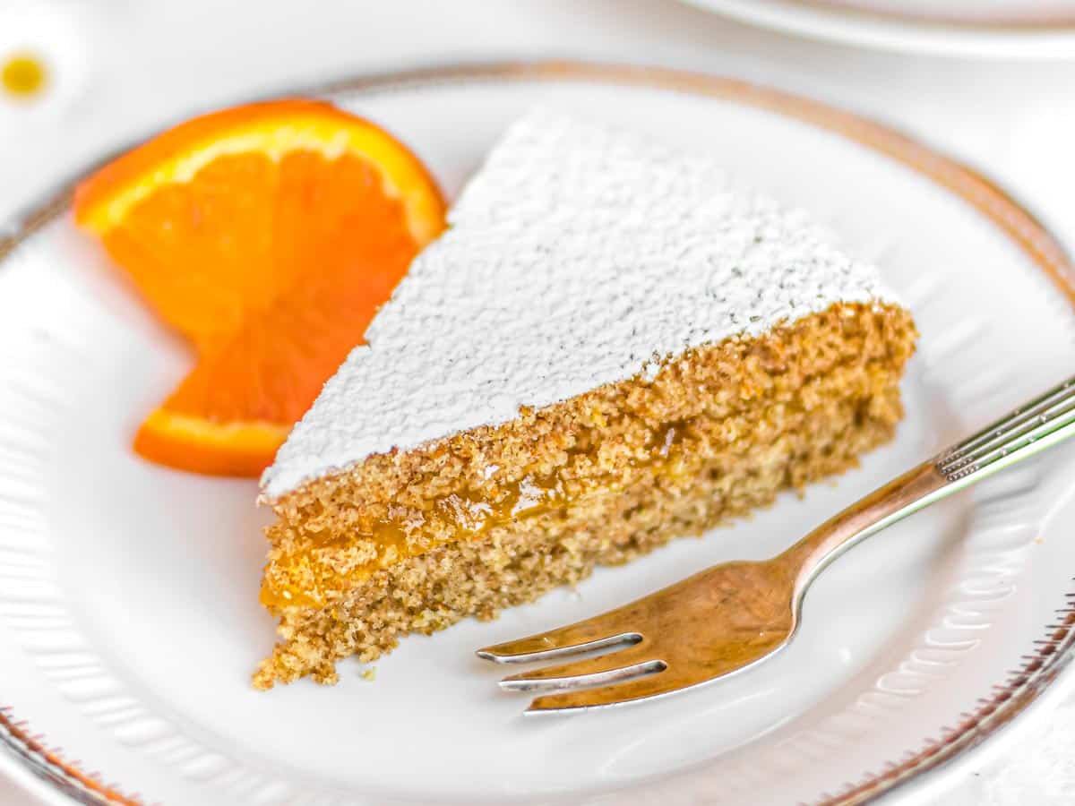 Orange cake sliced