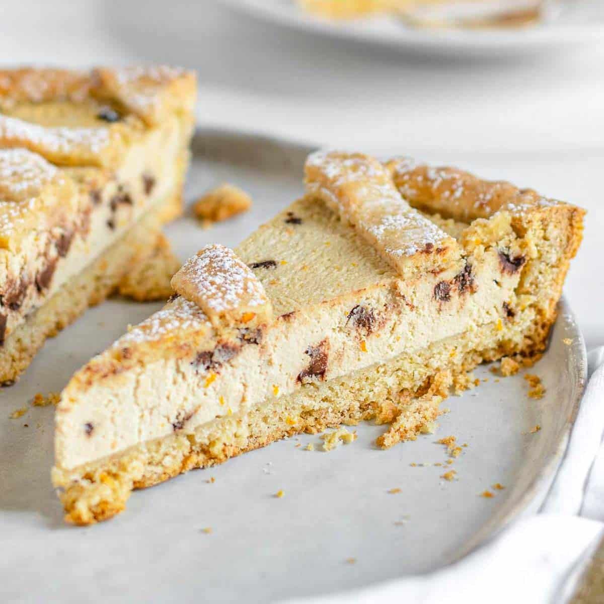 Ricotta pie on a plate