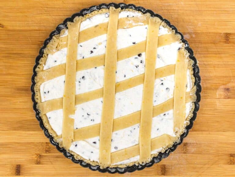 ricotta pie ready to bake