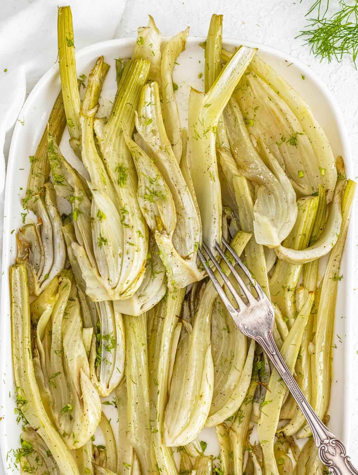 Roasted fennel and fork