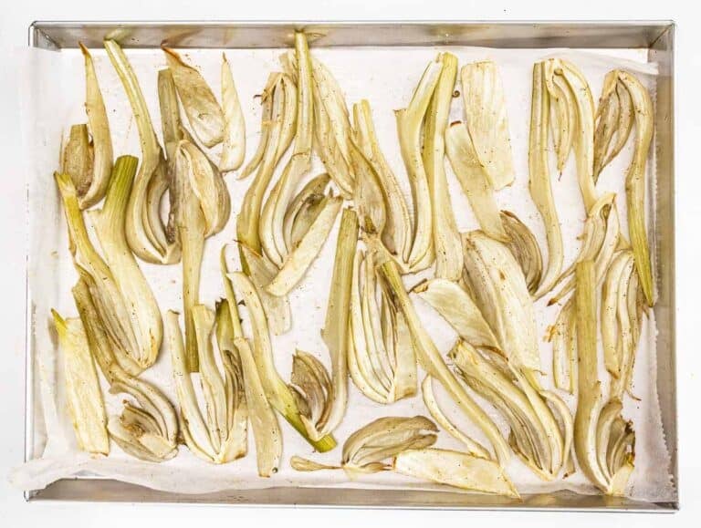 Roasted fennel on a tray