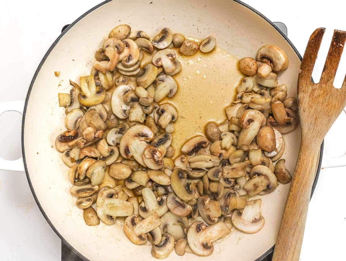 Browned mushrooms