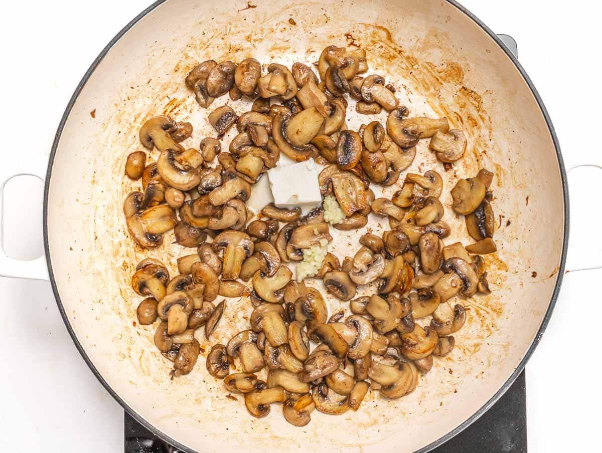 Sauteed mushrooms and butter