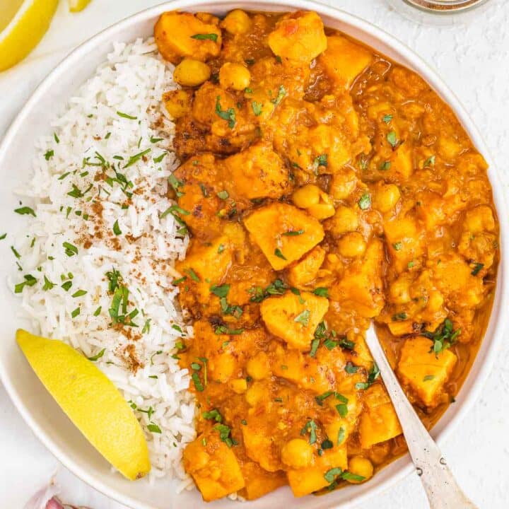 Sweet potato curry with rice