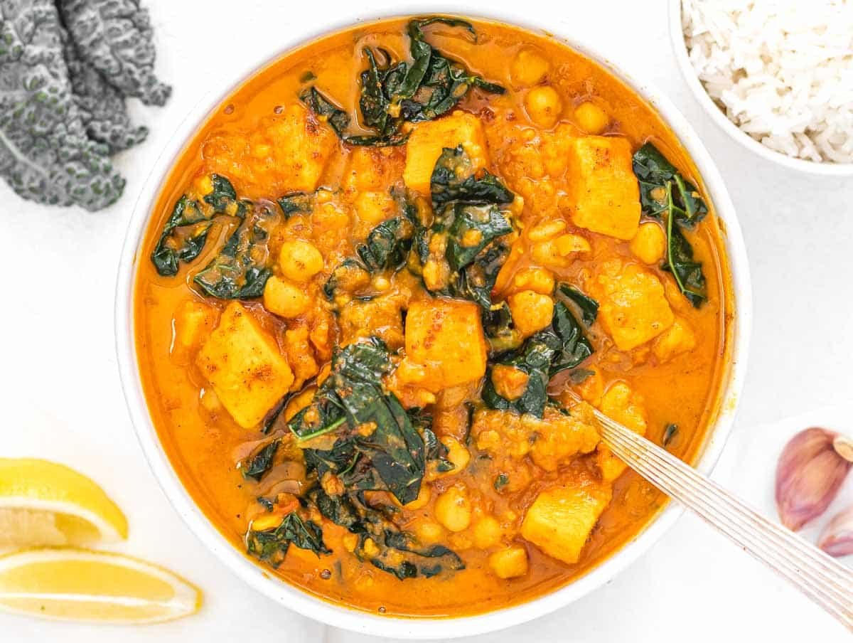 sweet potato curry with kale