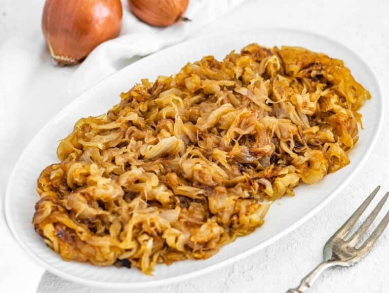caramelized onions on a platter