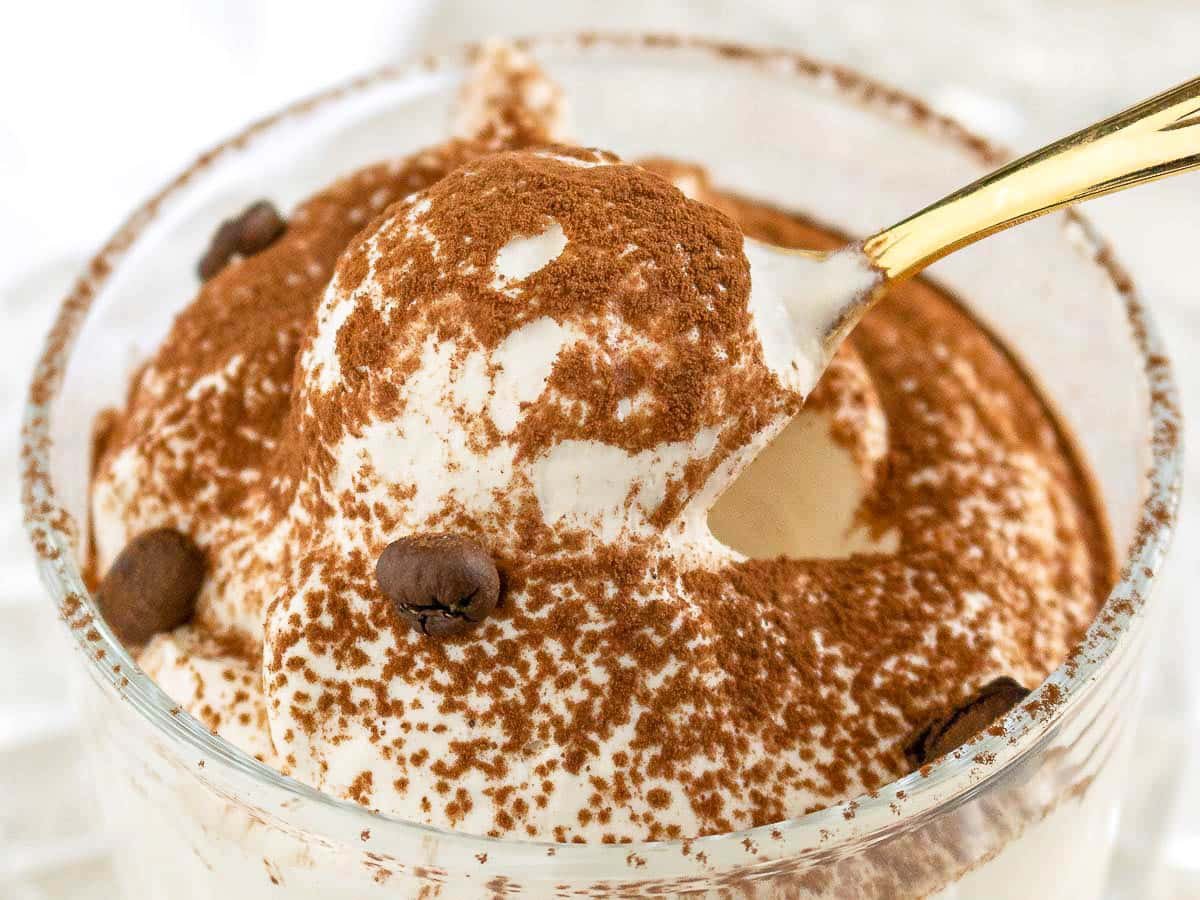 coffee mousse and spoon